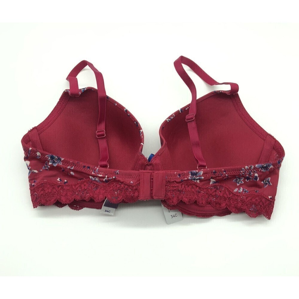 Adore Me Kati Contour Demi Bra Red Blue Floral Underwire Size 34C NWT - Picture 2 of 8